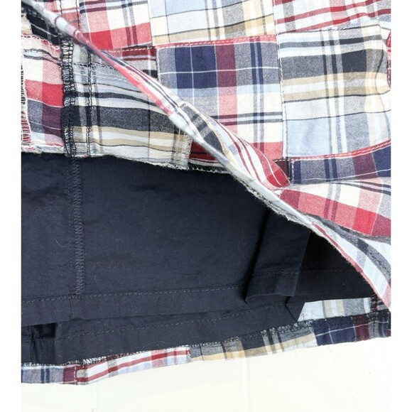 Ann Taylor LOFT Skirt Womens Size 6 Plaid Madras Patchwork Lined Cotton Red Blue - Picture 3 of 6
